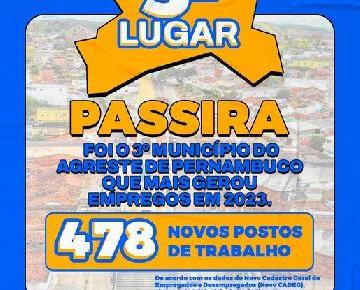 Passira foi o 3º município do Agreste de Pernamabuco…